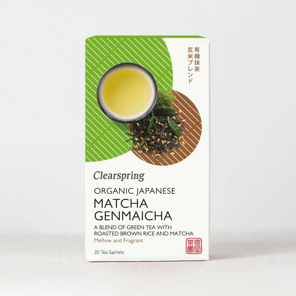 Matcha sencha green tea van Clearspring, 4 x 20 builtjes
